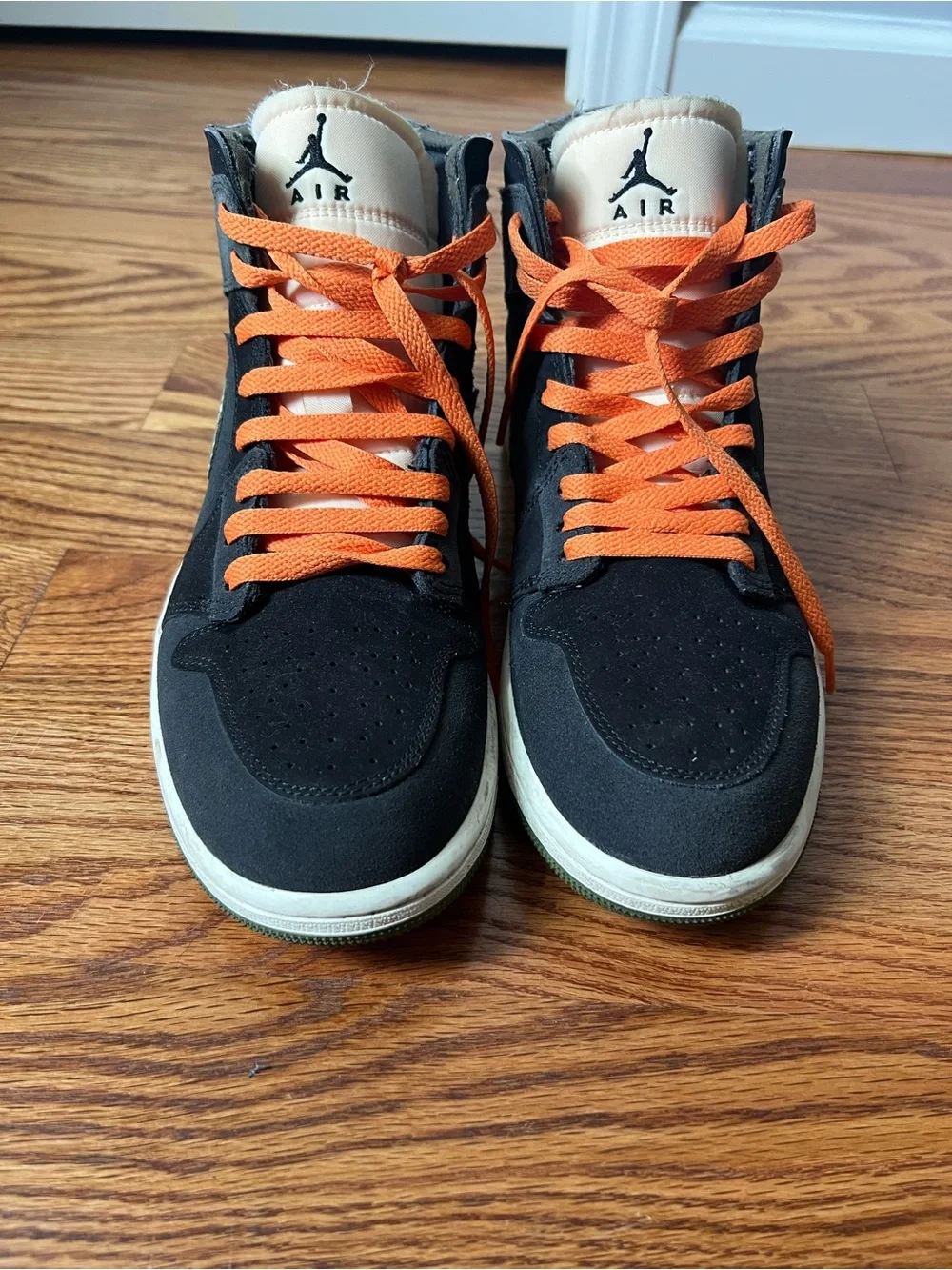 Jordan Black Sneakers with Orange Laces